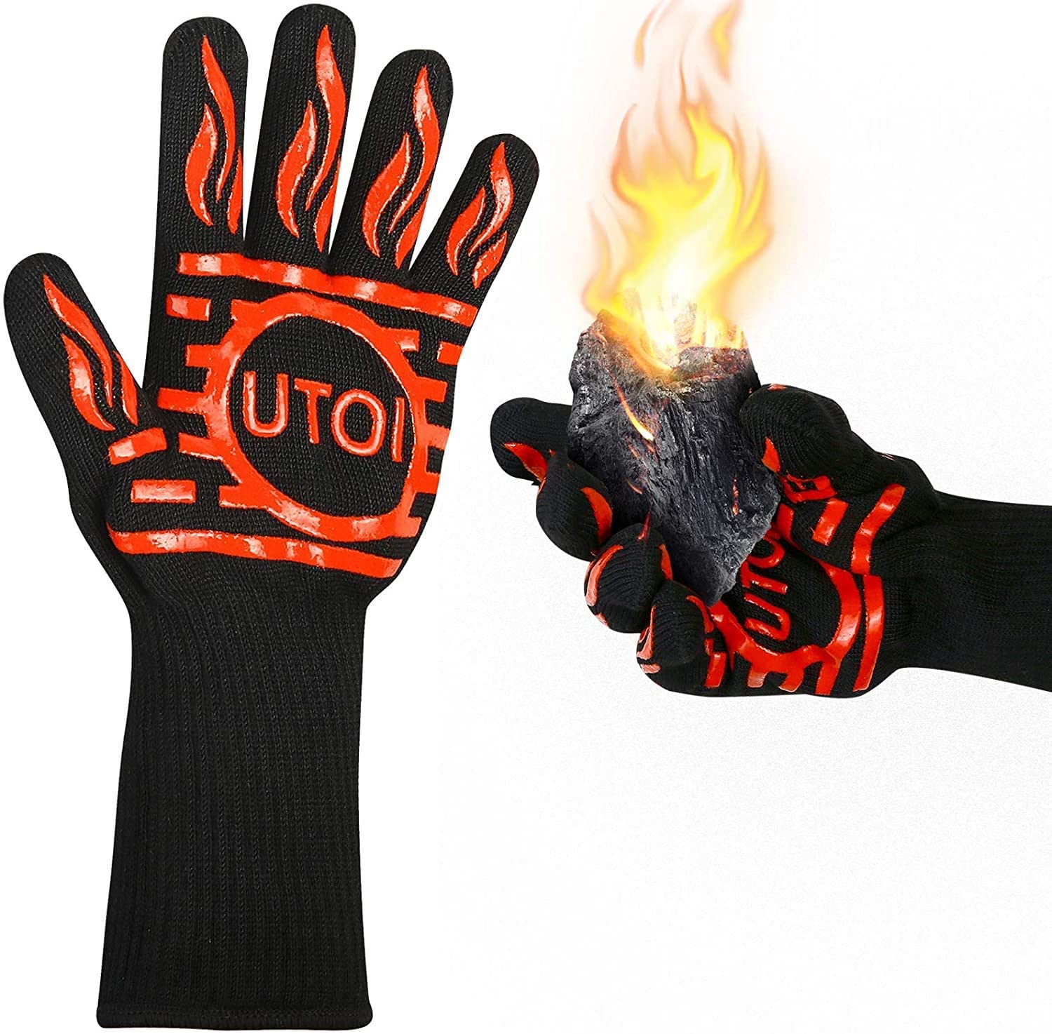 Itoncs Bbq Gloves 800 ℃/1472 With En407 Certified Extreme Heat Resistant Gril